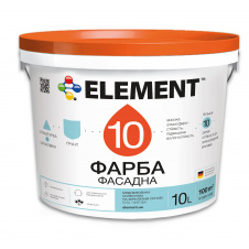 Краска фасадная силиконовая водоэмульсионная Element 10 матовая белая 10 л
