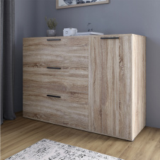 Комод Lion Краш 120x43x86 см Дуб Сонома трюфель (LION-044152)