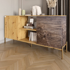 Комод Lion Грей 154x38x76.5 см Дуб Артізан/Дерево (LION-042778) Кропивницький