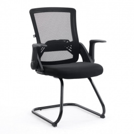 Конференційне крісло Bergen office black Special4You на полозах із сітковою спинкою в офіс для нарад