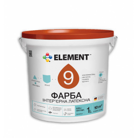 Фарба фасадна ELEMENT 9 водно-дисперсійна база А біла 1 л