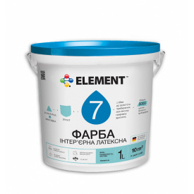 Фарба інтер'єрна ELEMENT 7 латексна база шовковисто-матова А біла 1 л