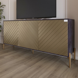 Тумба Lion Амарант 168x40x76.5 см Бетон темний/Перламутровий металік (LION-043061)
