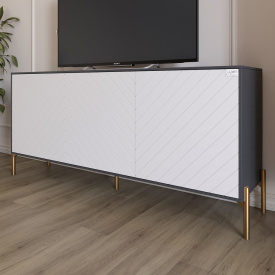 Тумба Lion Амарант 168x40x76.5 см Антрацит/Білий (LION-043048)