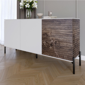 Комод Lion Грей 154x38x76.5 см Нимфея Альба/Дерево (LION-041784)