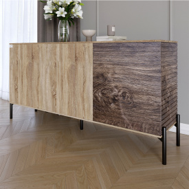 Комод Lion Грей 154x38x76.5 см Дуб Сонома трюфель/Дерево (LION-041781)