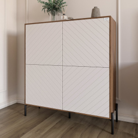 Комод-пенал Lion Амарант 114x40x126.5 см Дуб Ливорно/Белый (LION-042014)