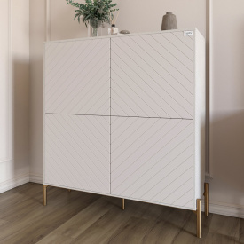 Комод-пенал Lion Амарант 114x40x126.5 см Бетон/Білий (LION-042062)