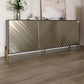 Комод Lion Амарант 158.5x39x77 см Бетон темний/Перламутровий металік (LION-041979)