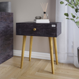 Тумба приліжкова Lion Х'юге-4 45x33x51 см Бетон темний (LION-041014)