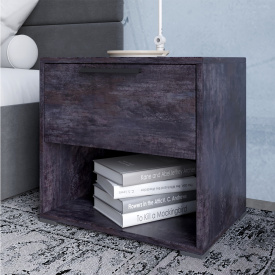 Тумба приліжкова Lion Краш 40x32x43 см Бетон темний (LION-044140)