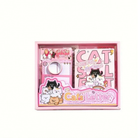 Набір для вінтажного естетичного скрапбукінгу та кардмейкінгу Urbanset CatGlow з витратними матеріалами 23х18,5 см Різнокольоровий (Cat3А6)