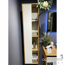 Пенал подвесной Fancy Marble Melvin 400 дерево/фасад белый камень