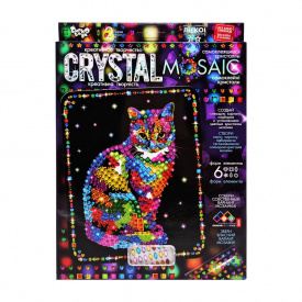 Креативна творчість "Crystal mosaic Кіт" Danko Toys CRM-02-09 6 форм елементів