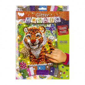 Креативна творчість "Glitter Mosaic Tiger" Danko Toys БМ-03-03 блискуча мозаїка