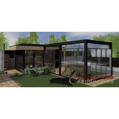 Модульная сауна 7,0х3,6м со SPA зоной 7,5х4,0м и SPA бассейном Swimspa Helios от Thermowood Production Київ