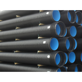 Труба каналіз. гофрована 630/537 мм, довж. 6 м, SN 4 з муфтою та ущільн