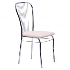 Обідній стілець із м'яким сидінням Цезар Хром AMF Неаполь-04 для кухні вітальні кафе закладів громадського харчування HoReCa