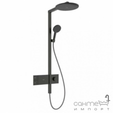 Душевая стойка с термостатом Hansgrohe Raindance Alive S 300 1jet EcoSmart ShowerSelect Comfort 24583340 черный матовый хром