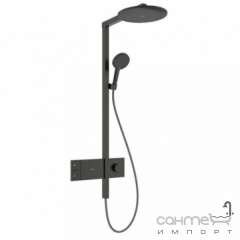 Душевая стойка с термостатом Hansgrohe Raindance Alive S 300 1jet EcoSmart ShowerSelect Comfort 24583340 черный матовый хром Ізюм