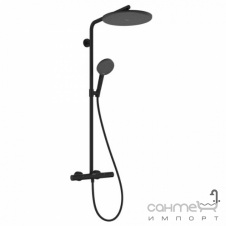 Душевая стойка с термостатом Hansgrohe Raindance Alive S Puro 300 1jet 24592670 Ecostat Element черный матовый