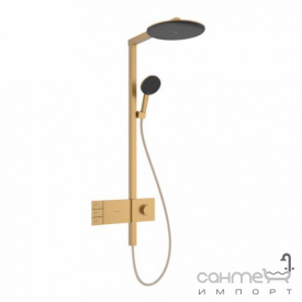 Душевая стойка с термостатом Hansgrohe Raindance Alive S 300 2jet EcoSmart ShowerSelect Comfort 24596140 бронза браш