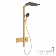 Душевая стойка с термостатом Hansgrohe Raindance Alive Q 210/340 2jet EcoSmart с ShowerSelect Comfort 24591140 бронза браш