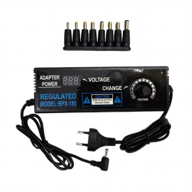 Адаптер живлення Power 3-12В 10А 5.5x2.5 мм з перехідниками 8 шт Чорний (3-12B10A)