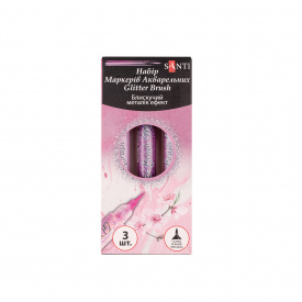 Набір маркерів акварельних Santi Glitter Brush відтінки рожевого 3 шт/уп. (390773)