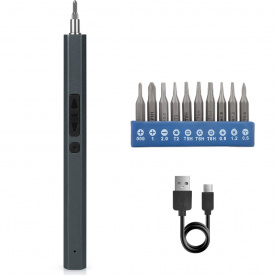 Електровикрутка з набором біт Kingsdun 11в1 Grey (MT-11IN1)