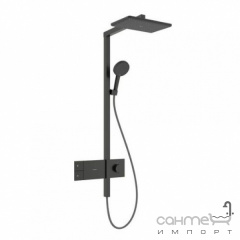 Душевая стойка с термостатом Hansgrohe Raindance Alive Q 210/340 1jet EcoSmart ShowerSelect Comfort 24581340 черный матовый хром Умань