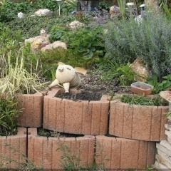 Квітник квадратний Золотий Мандарин 500х400х250 мм на сірому цементі персиковий Тячів