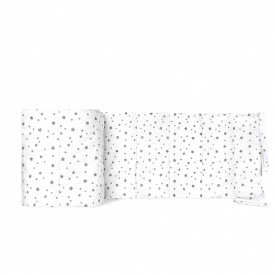 Бортики на ліжечко COSAS DREAM STARSFALL Ранфорс 30х180 см Білий