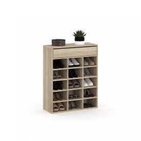 Полиця для взуття Белла дуб сонома 80х33х100 15 комірок 1 шух