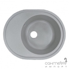 Овальная гранитная кухонная мойка с сушкой Adamant Vast 610x495x200 08 ivory