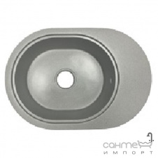 Овальная гранитная кухонная мойка с сушкой Adamant Ovale 610x420x180 03 черный
