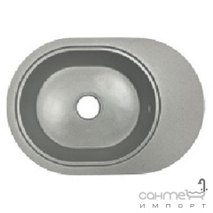 Овальная гранитная кухонная мойка с сушкой Adamant Ovale 610x420x180 03 черный Вараш