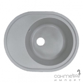 Овальная гранитная кухонная мойка с сушкой Adamant Vast 610x495x200 08 ivory