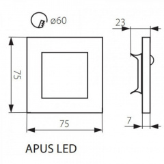 Светильник ступенчатый Kanlux Apus 7.5x7.5x0.7 см Серебристый (Kan27370) Шепетовка