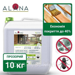 Антисептик Алана-2 1:9 для обробки дерев'яних конструкцій, 10 кг, функція ґрунтування, не замерзає до -7 Шостка