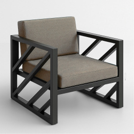 Крісло металеве Tobi Sho Гранд/DV13 з подушками для офісу, дачі, саду, 750х600х700 рогожка Бежевий/03