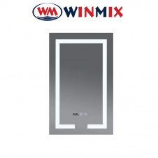 Зеркало для ванной комнаты Winmix HARD MR06-50x80-CASE (с LED-подсветкой, часы, антизапотевание)