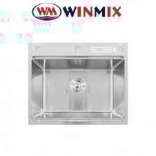 Кухонная мойка Winmix MH6050-SK Nano-Silver с ступенькой для сушилки и подставкой под ножи, нержавеющая сталь