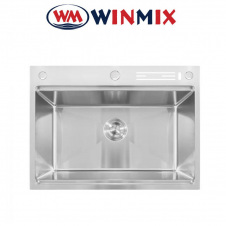Кухонная мойка Winmix MH7050-SK Nano-Silver со ступенькой для сушилки и подставкой под ножи, нержавеющая сталь