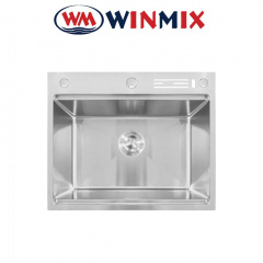 Кухонная мойка Winmix MH6050-SK Nano-Silver с ступенькой для сушилки и подставкой под ножи, нержавеющая сталь Королёво