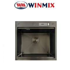 Кухонная мойка Winmix MH5050-SK Nano-Black со ступенькой для сушилки и с подставкой под ножи, Графит Коломыя