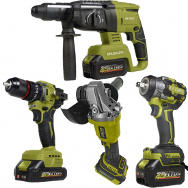 Набір акумуляторних інструментів ELTOS № 4 (МШУ-20BL/PRO+ДА-20/13UBL+АГ-600UBL+ПА-20/26BL) у сумці (3 ЗП, 3*(20В, 4Аг))