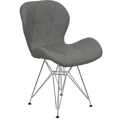 Стул Стар-S мягкое сидение серого цвета на ножках хромированных Ворожба