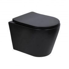Комплект Qtap Scorpio Matt Black 2 в 1: унітаз підвісний Ultra Quiet QT14332380AMB + біде підвісне QT1455053FMB