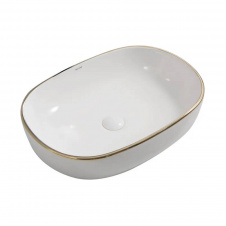 Раковина накладна Mixxus Premium Ellipse-0105 Edge GOLD 600x400x150 мм (MP6564)